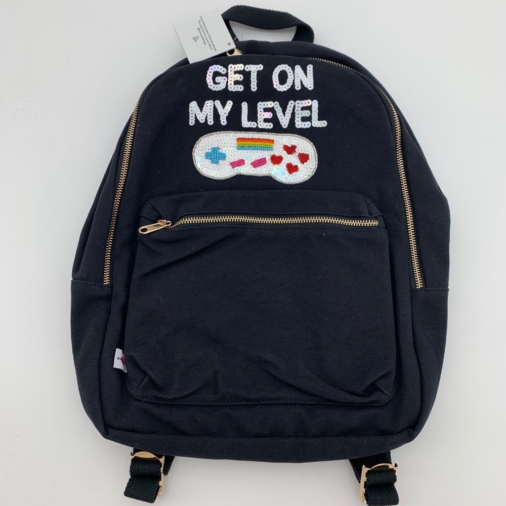 4/$25 Gamer Controller Sequin Canvas Backpack NEW - Picture 1 of 4